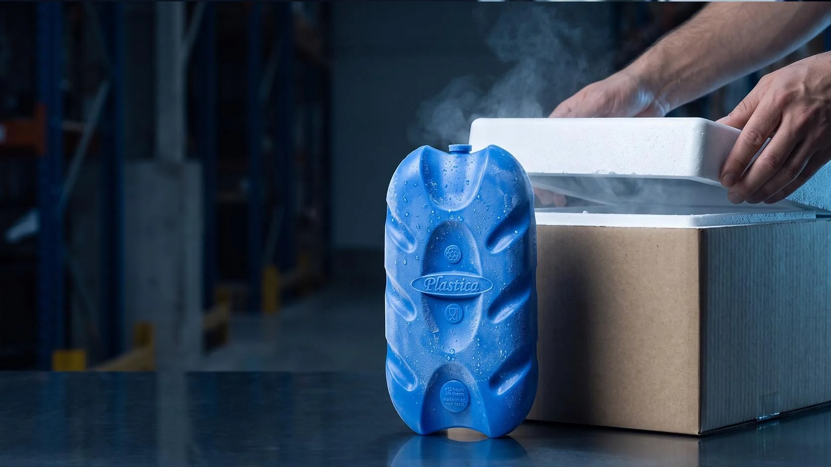 Temperature-sensitive product packed with ice packs