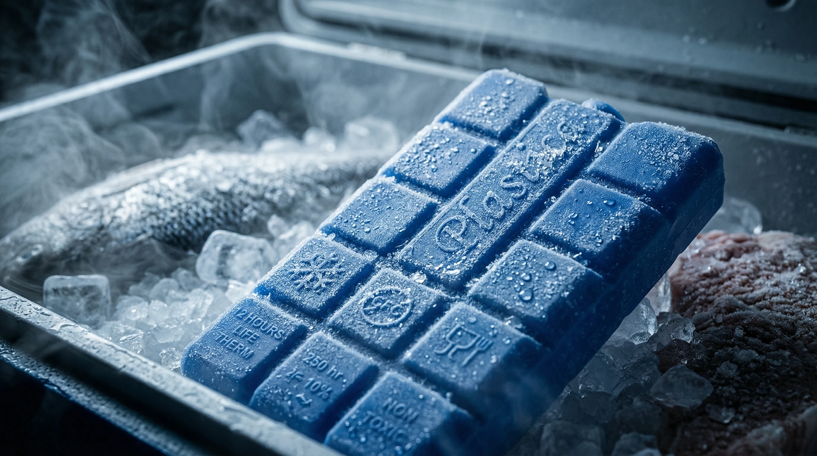 Plastica ice packs in a professional cold-storage environment